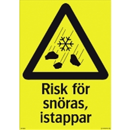 SKYLT VARNING SNÖRAS/ISTAPPAR