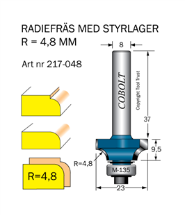 Avrundningsfr R4.8 D23 L9.5 S8