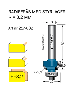 Avrundningsfr R3.2 D19 L9.5 S8