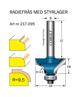 Avrundningsfr R9.5 D32 L16 S8