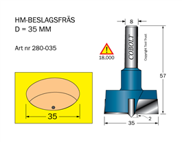 HM Beslagsfräs D35 TL57 S8