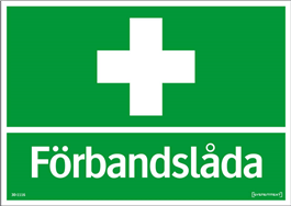 Nödskylt Förbandslåda