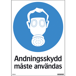 Påbudsskylt 35-2314 Andningsskydd måste användas