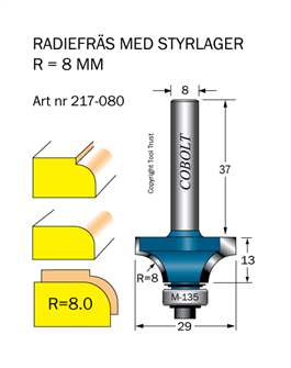 Avrundningsfr R8 D29 L13 S8